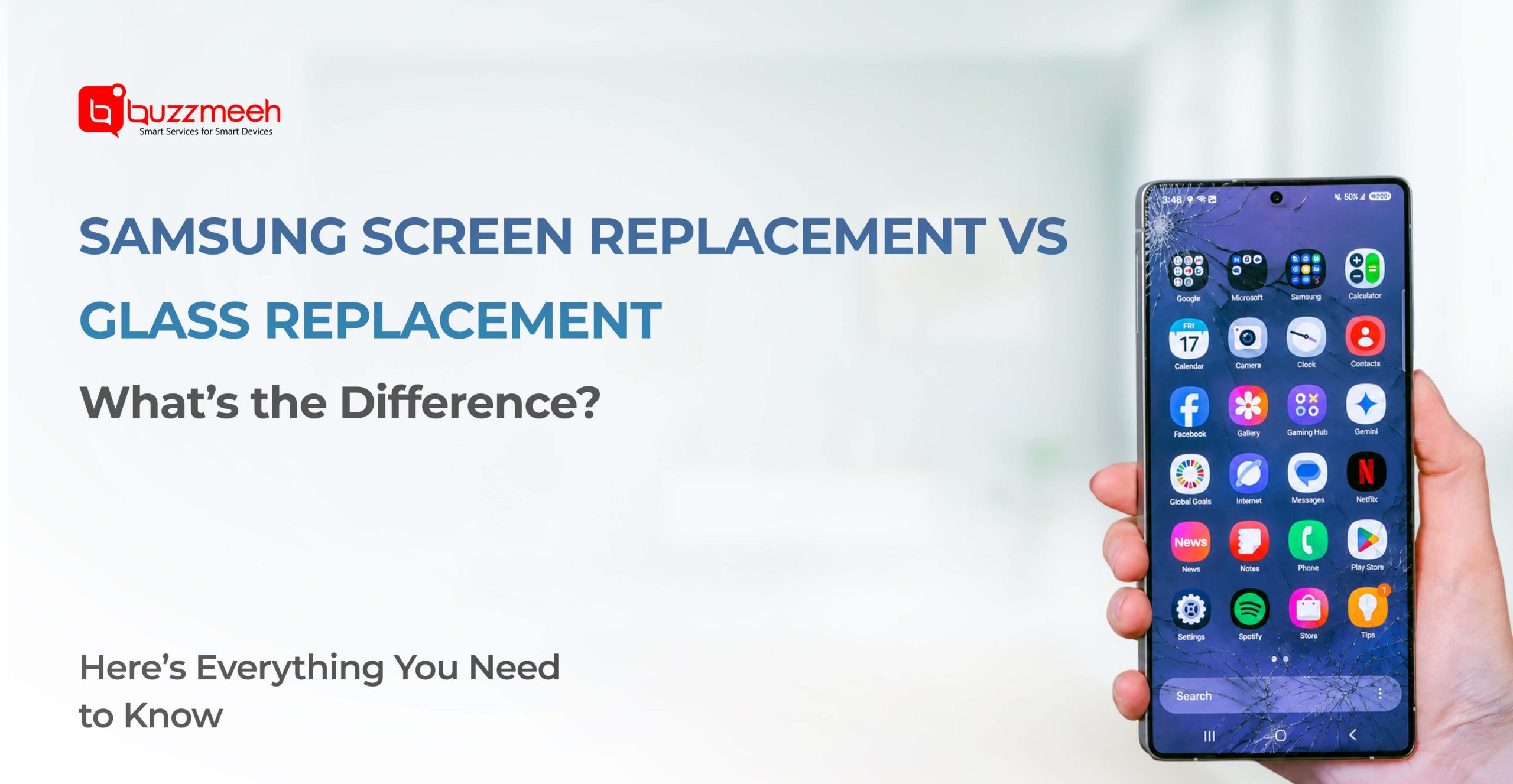 Samsung screen replacement vs glass replacement
