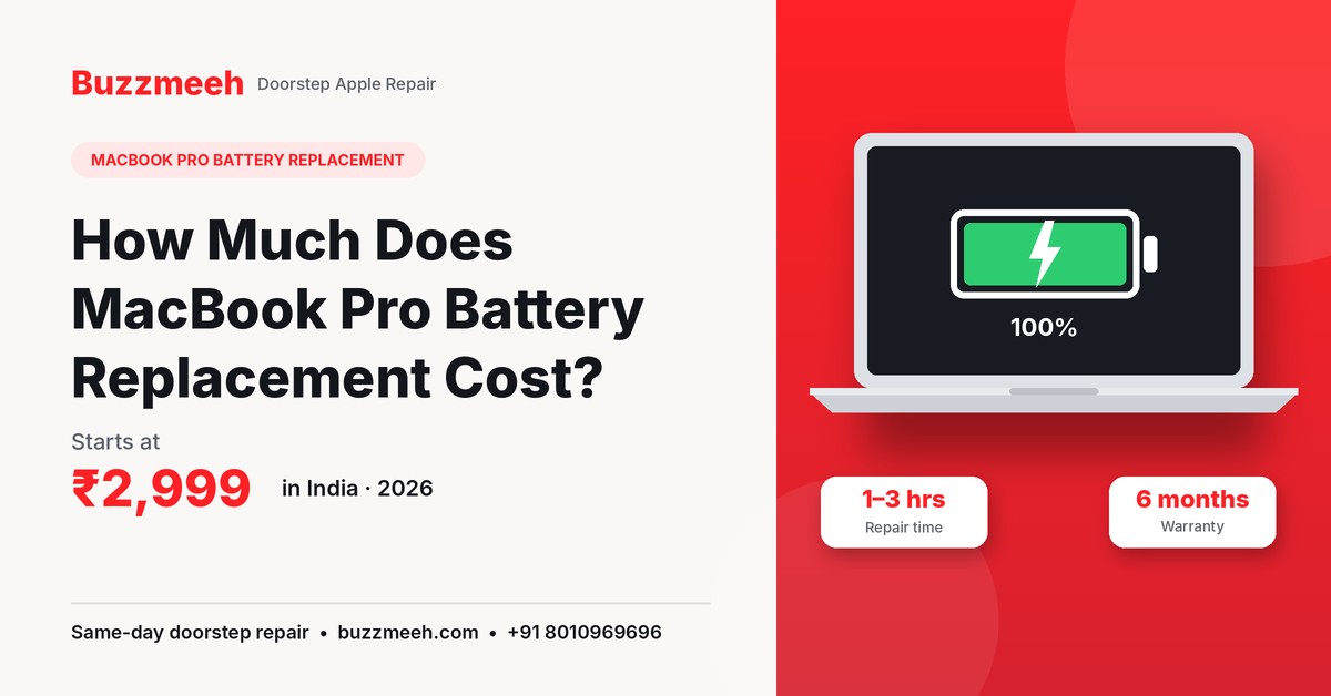 MacBook Pro battery replacement cost in India by Buzzmeeh