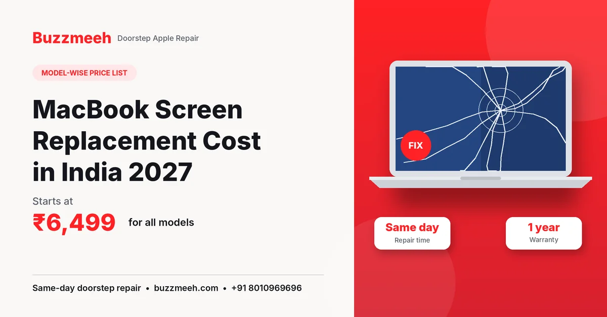 MacBook screen replacement cost in India by Buzzmeeh